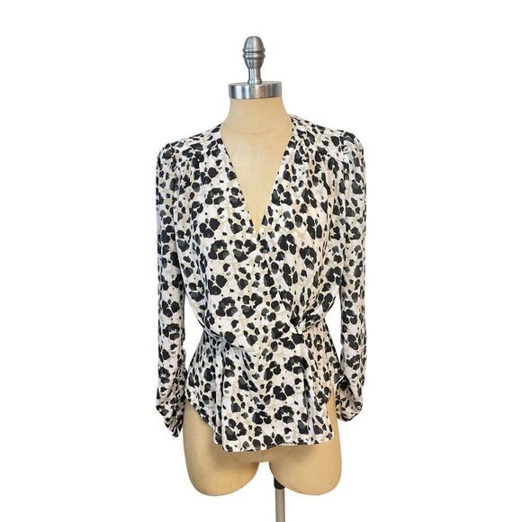 Cabi Animal Print “Rosette” Peplum Top Small - Picture 2 of 6